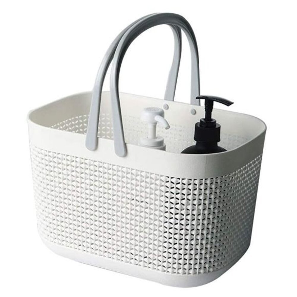 Plastic Bathroom Storage Basket with Handle, for Storing Bathroom Body Wash,